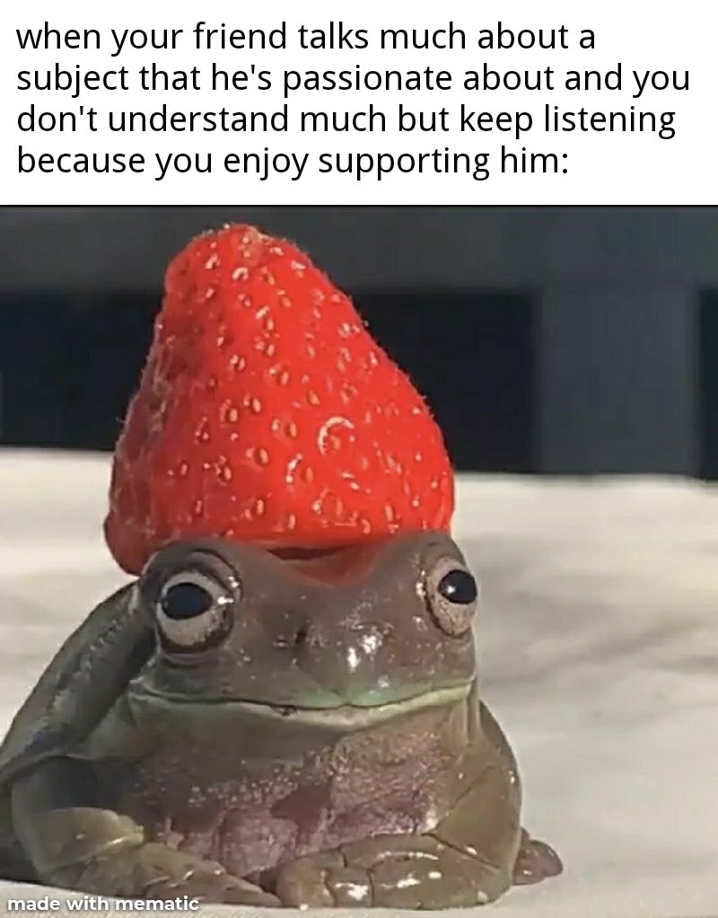 Жаба с клубникой на голове