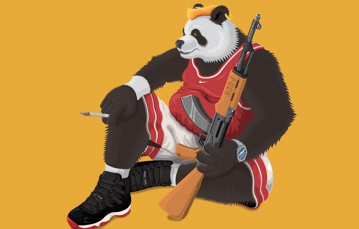 Русский медведь с автоматом