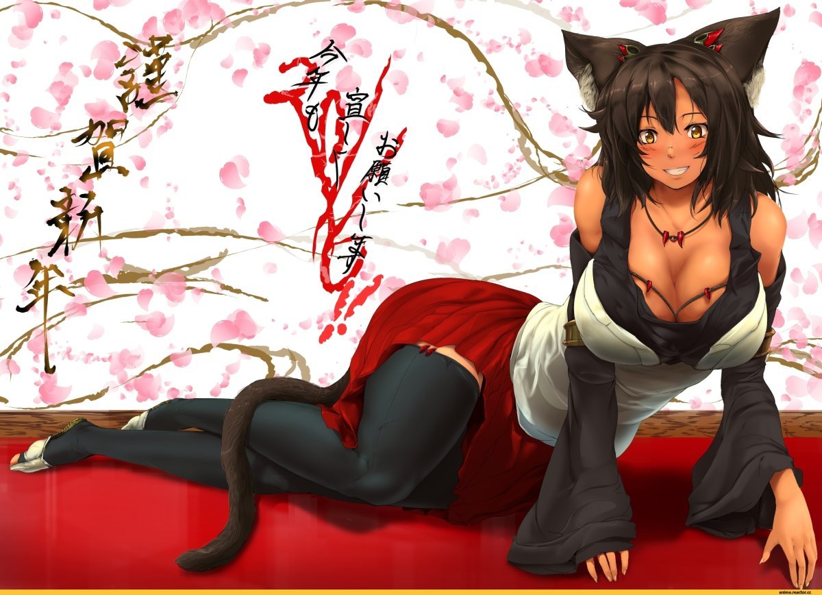 Девушка кошка с большой грудью