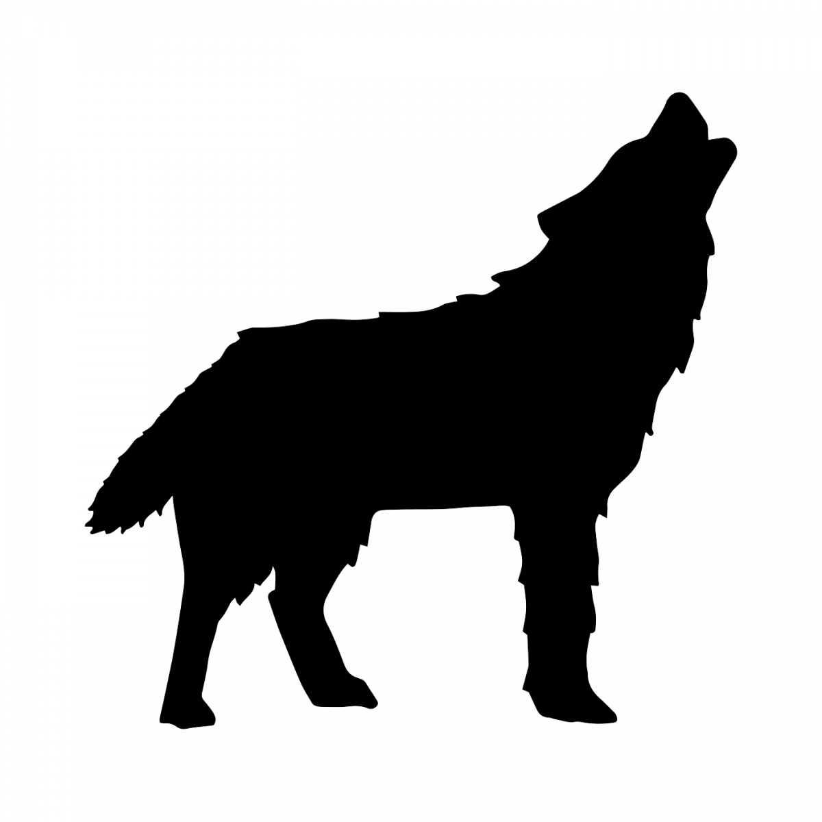 Черный силуэт волка