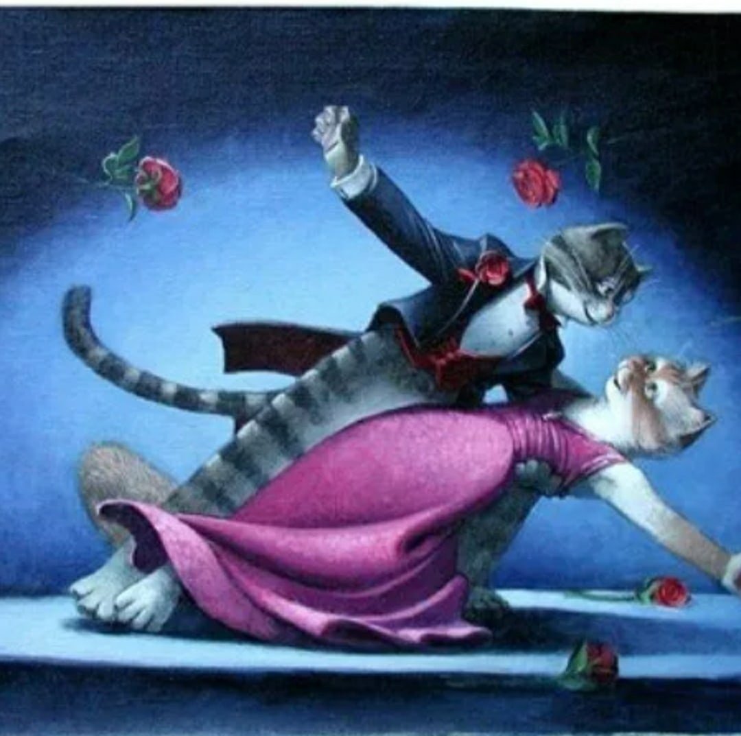 Художник Jon Goodel Танцующие кошки