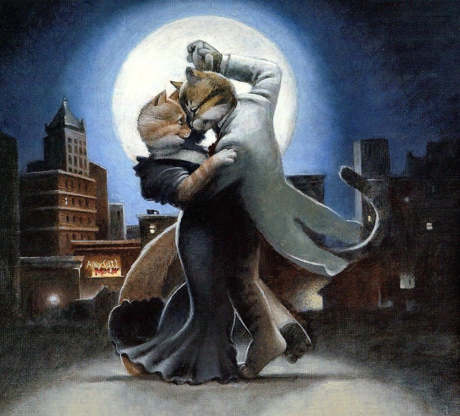 Художник Jon Goodel Танцующие кошки