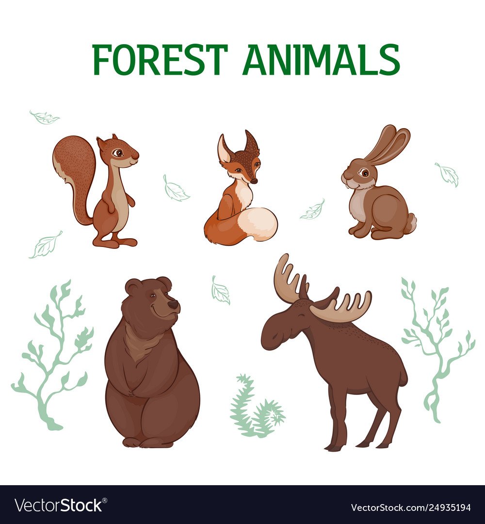 Изображение лося и белки