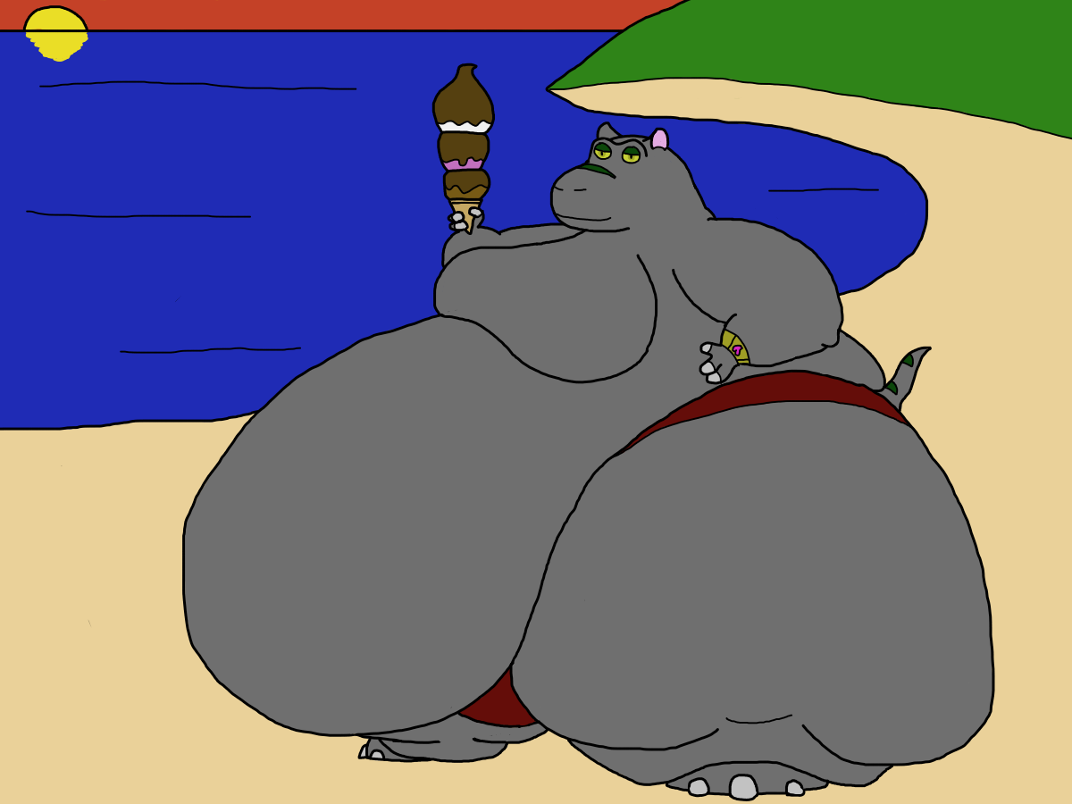 Бегемот кусает бегемота