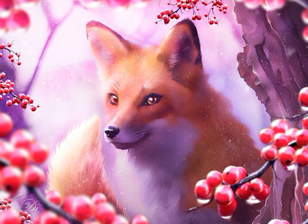 Красивая лиса арт