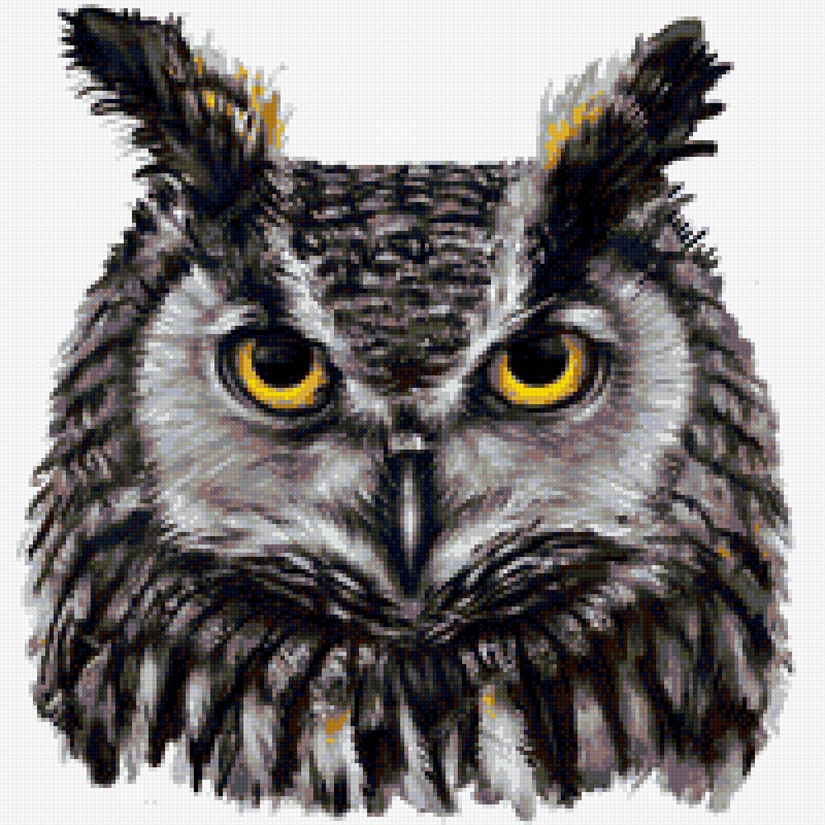 Брошь вязаная Сова