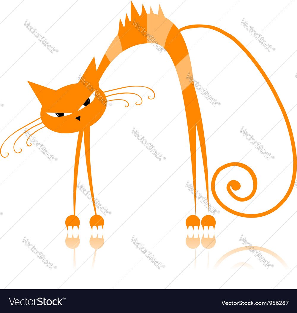 Кот мультяшный худой