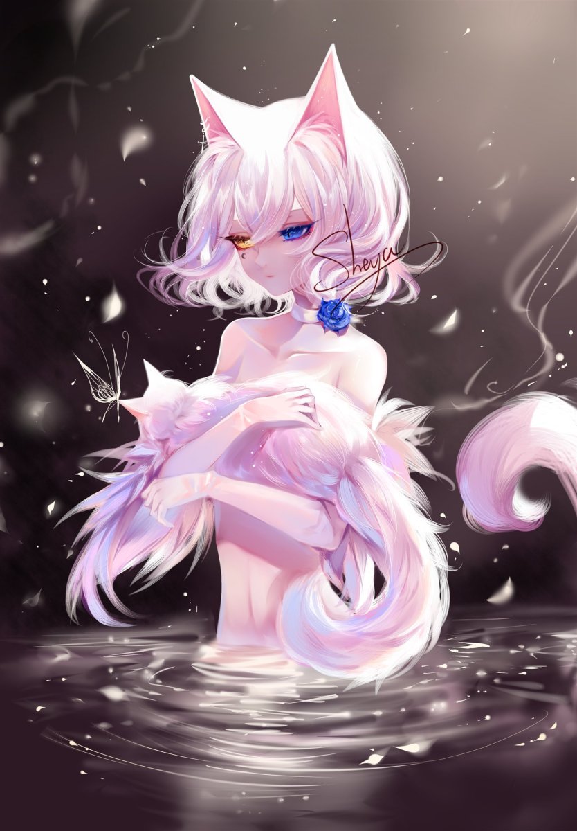 Sheya аниме неко белая