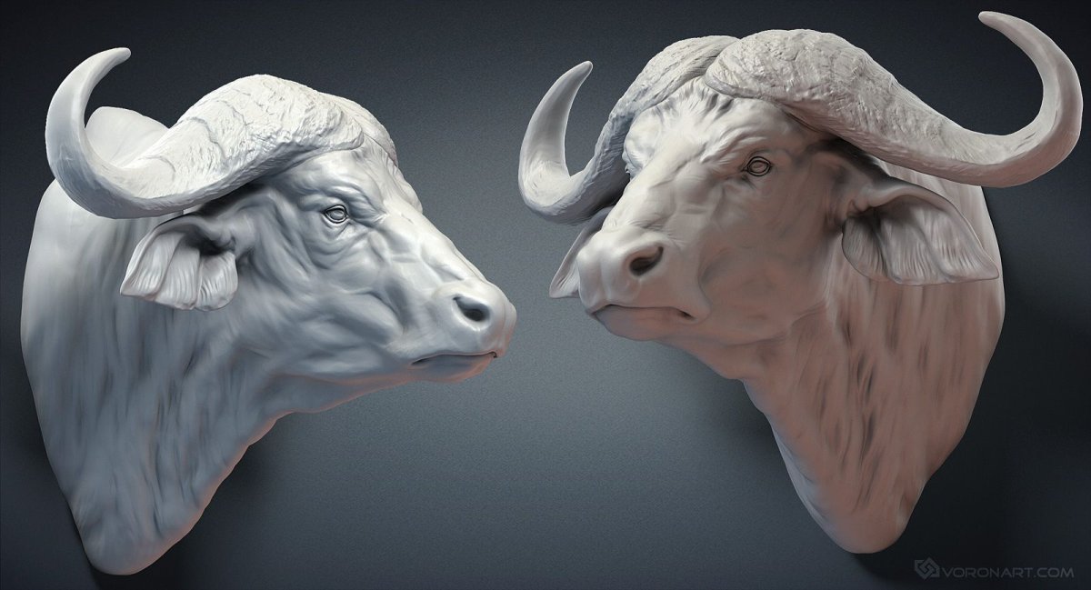 Скульптура голова животного