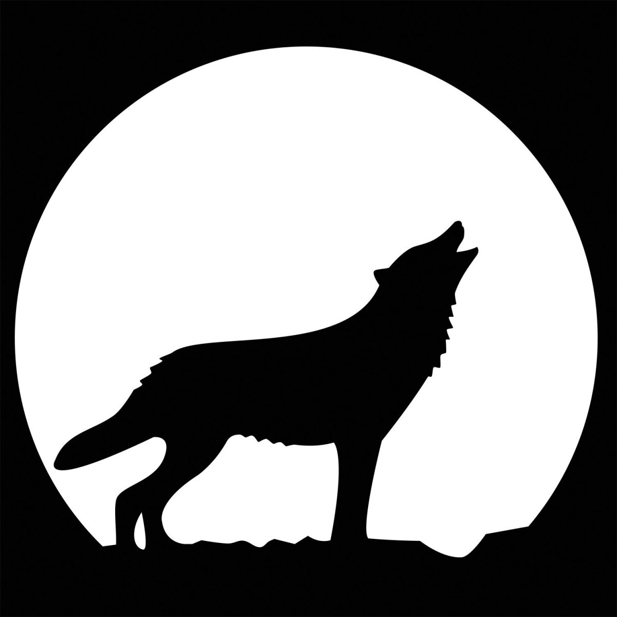Силуэт волка для вырезания