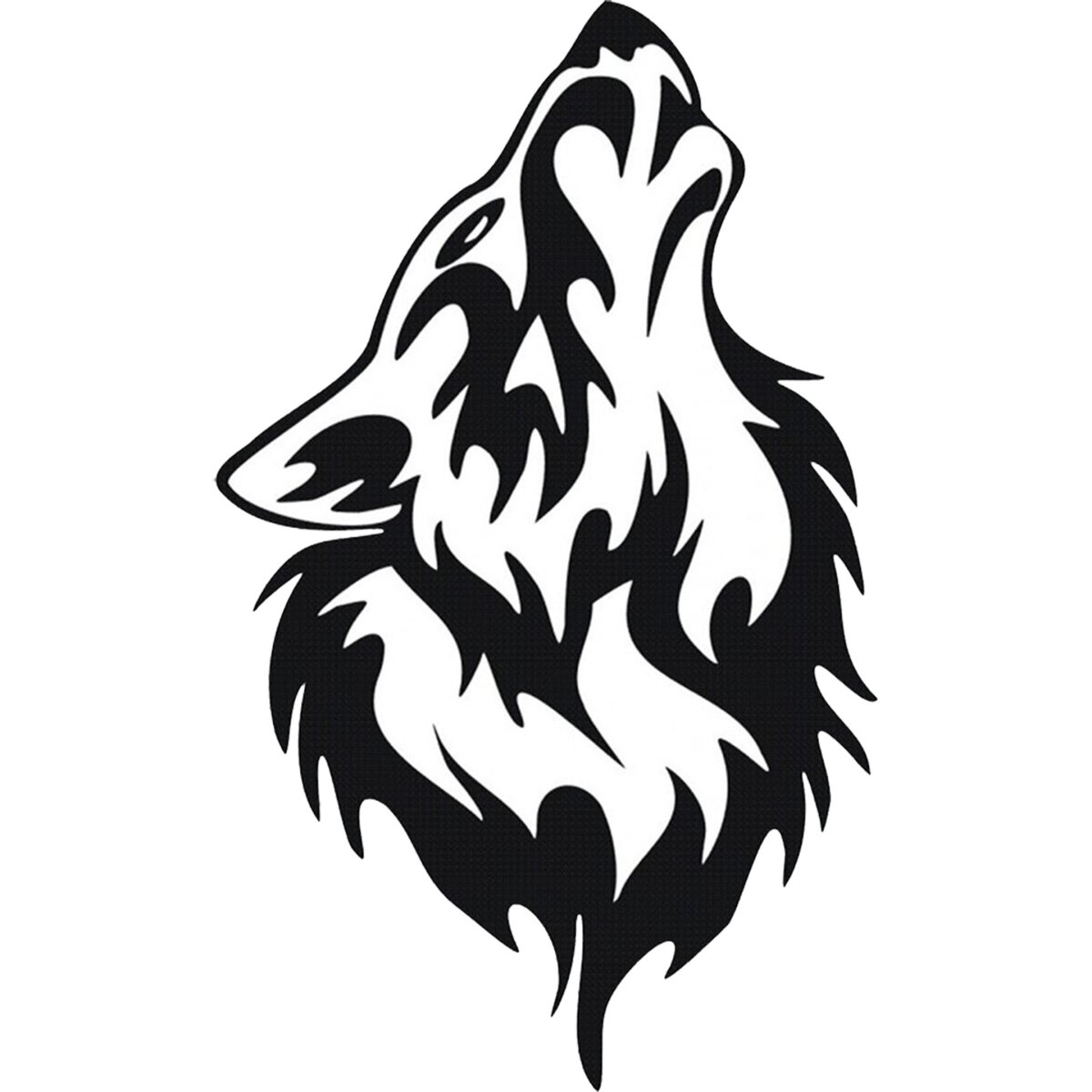 Силуэт волка тату