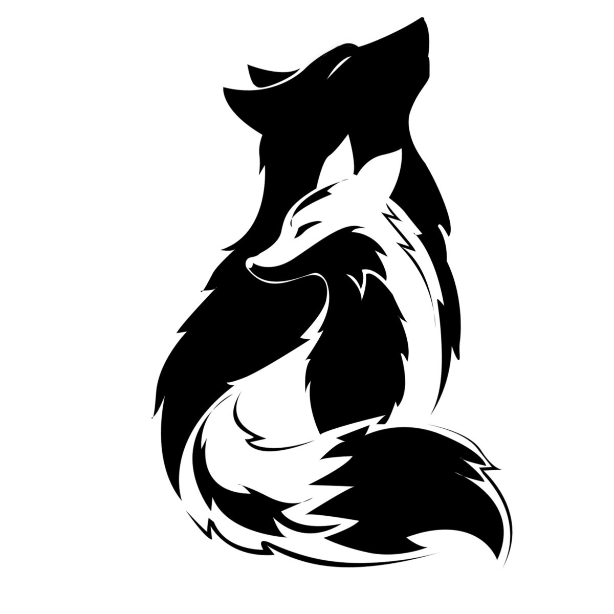 Трафарет лисы для тату