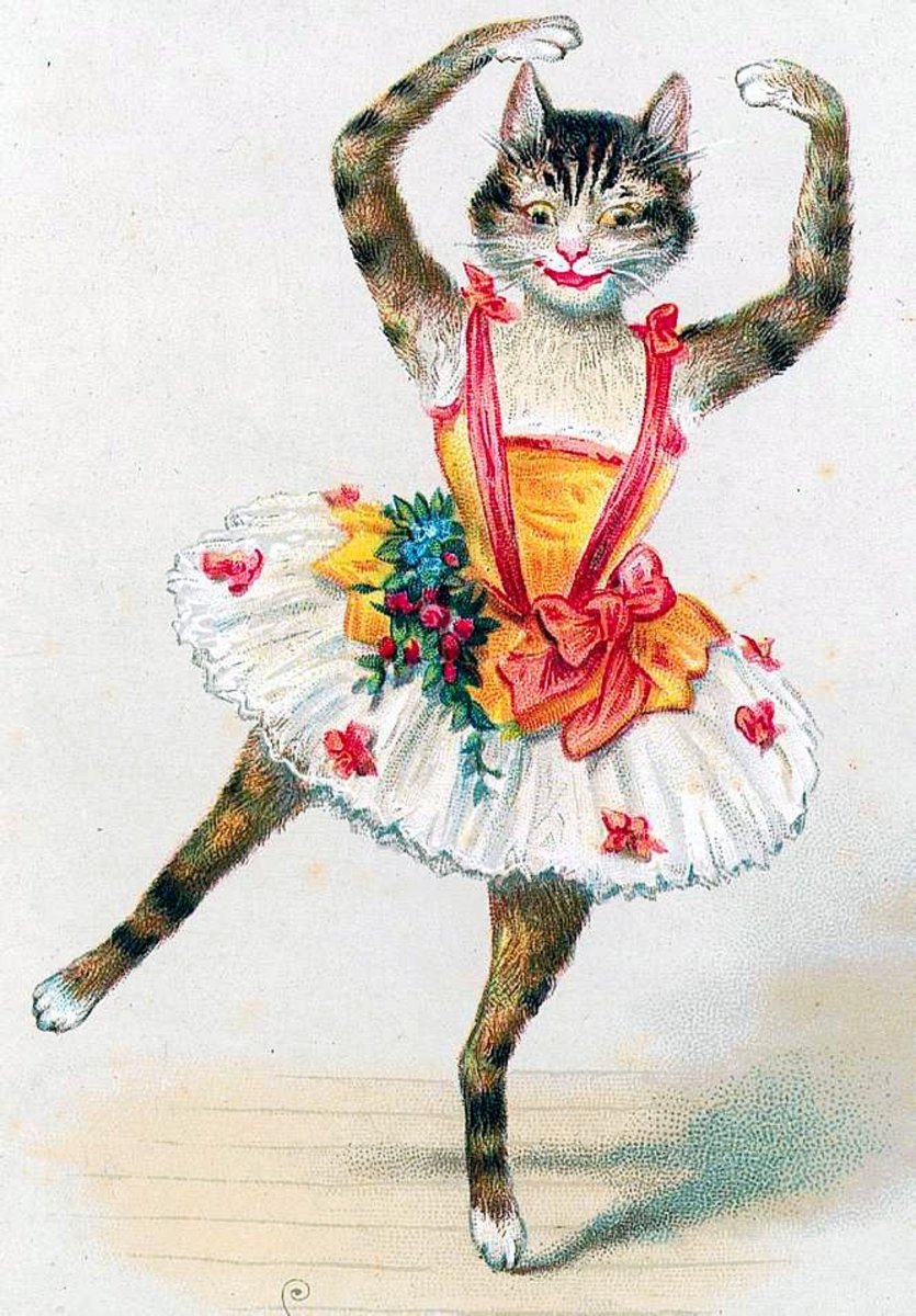 Кошечка в ретро стиле в платье