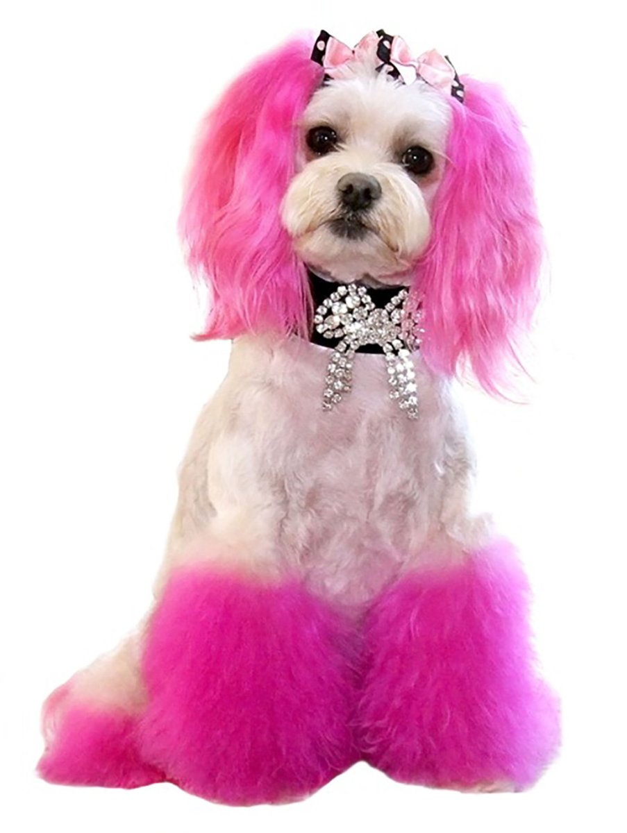 Розовый щенок