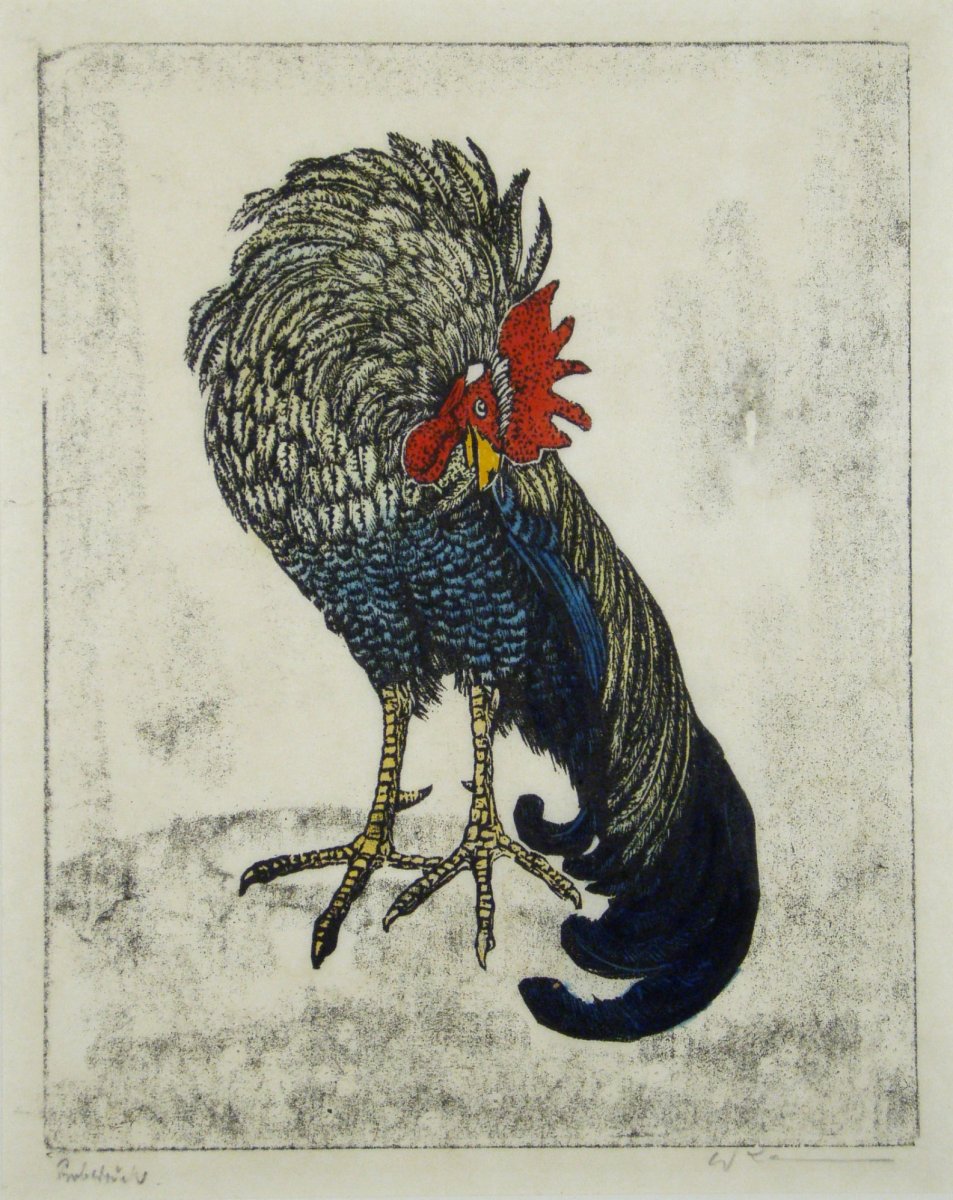 Петух Вьетнамская гравюра