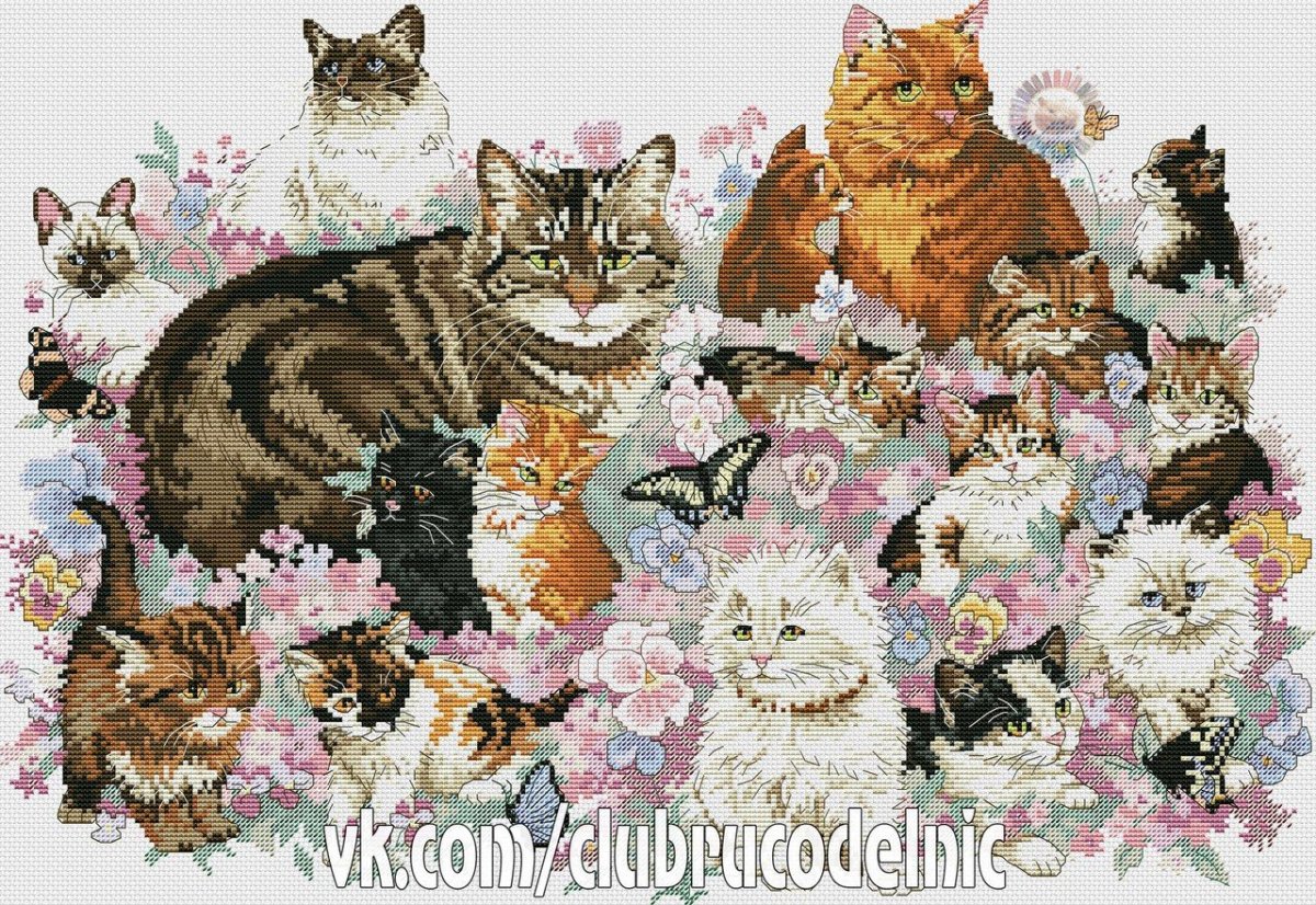 Вышивка крестом Дименшенс коты