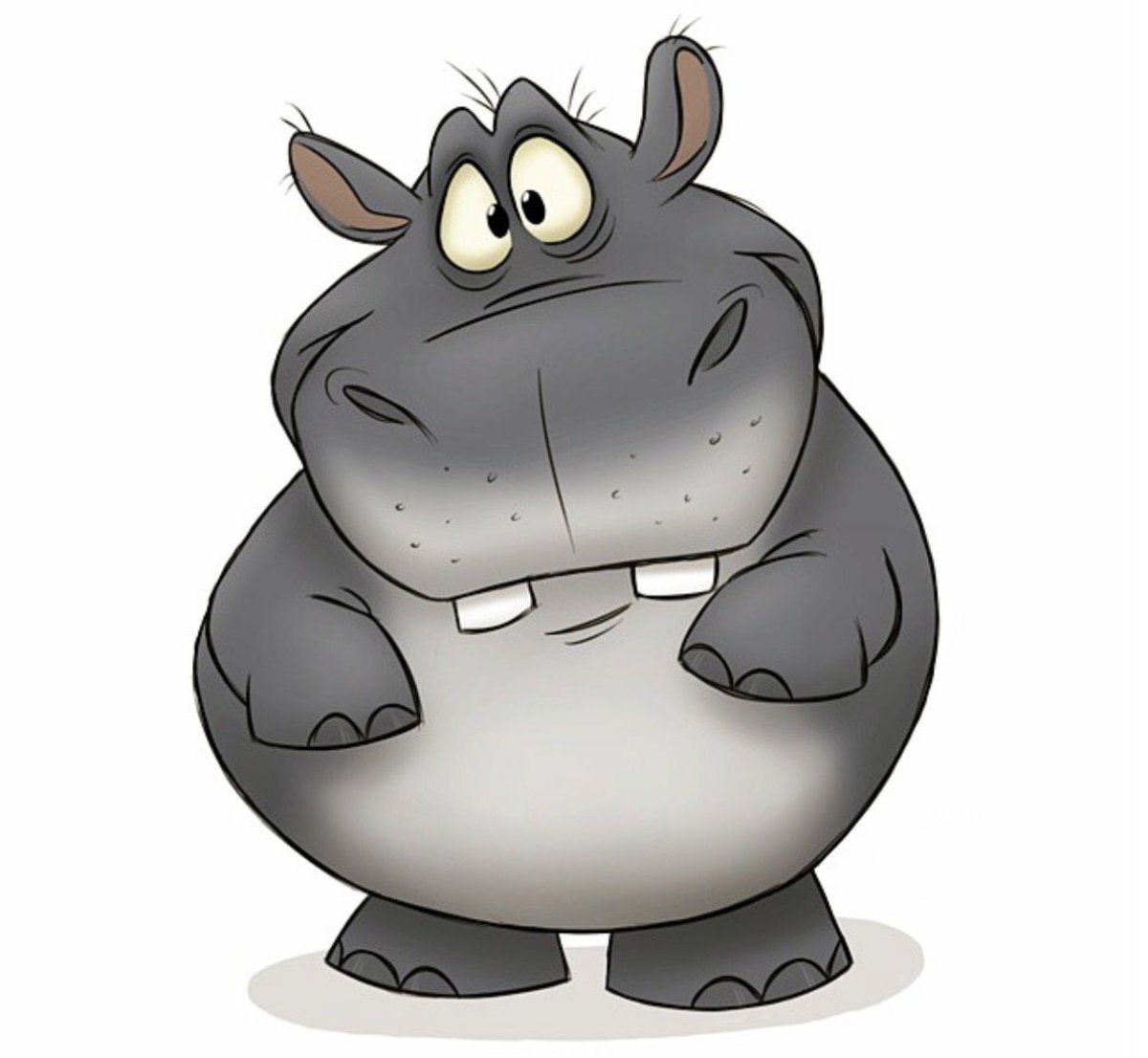 Смешные мультяшные бегемотики