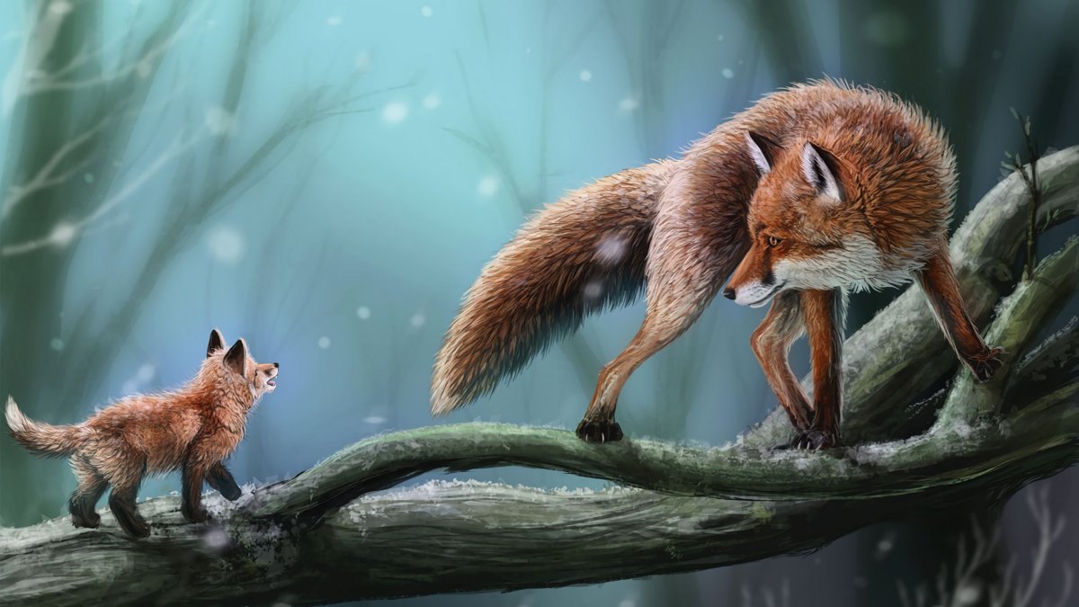 Лиса на ветке