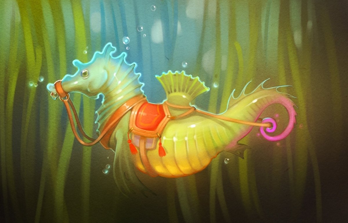 Морской конек арт