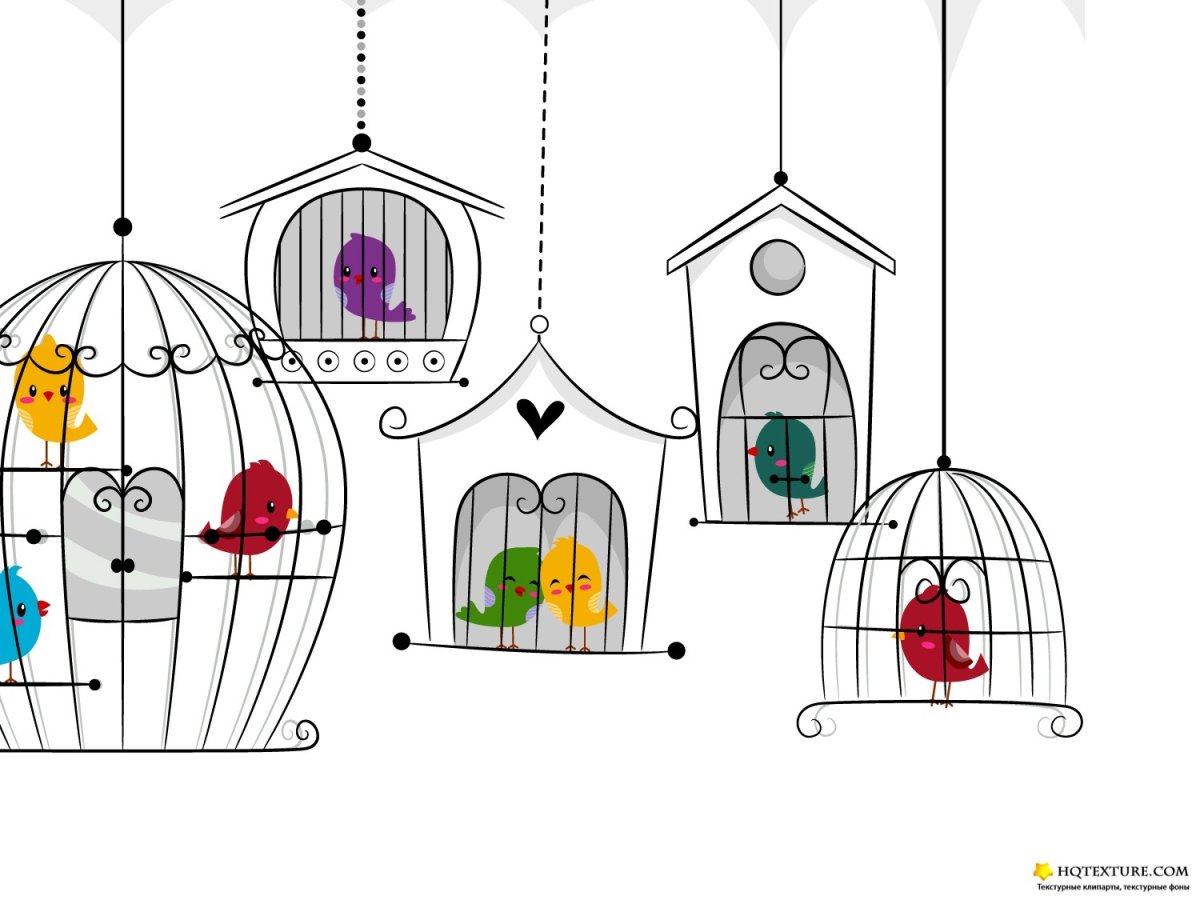 Птичка в клетке в саду