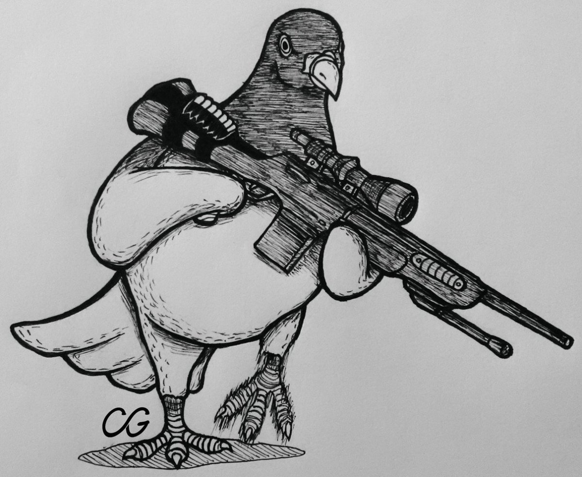 Голубь с автоматом