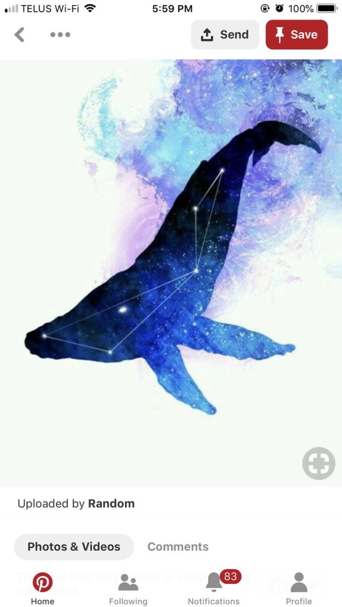 Космический кит акварелью