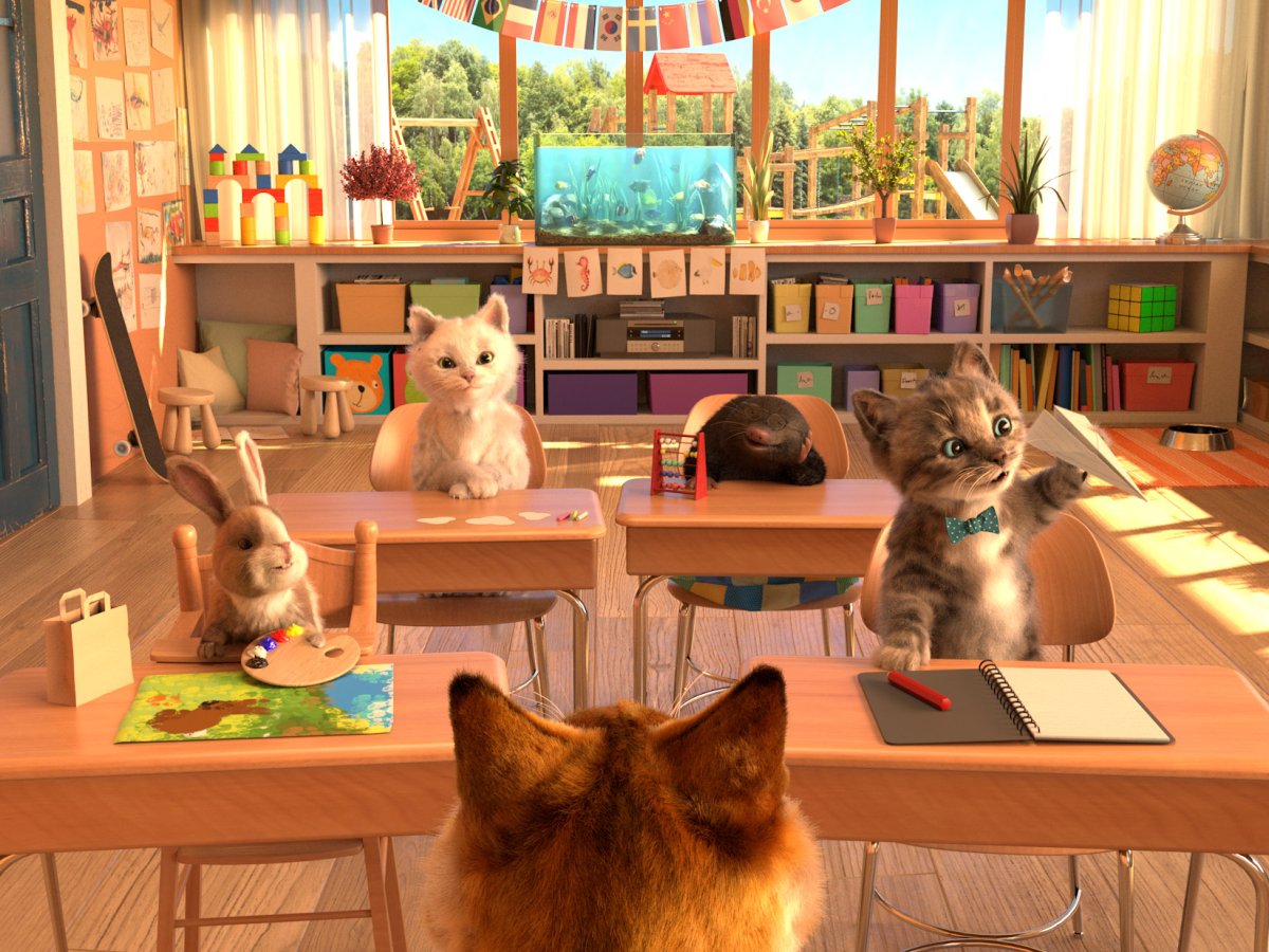 Котята в школе