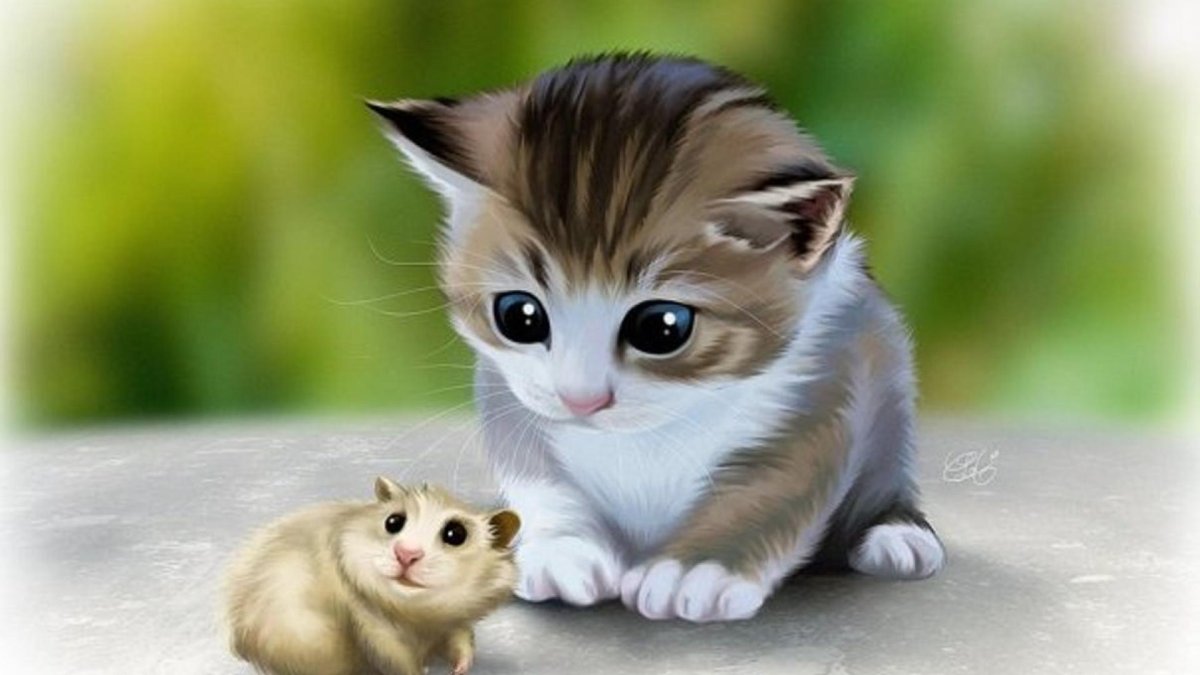 Кошка выкормила ежат