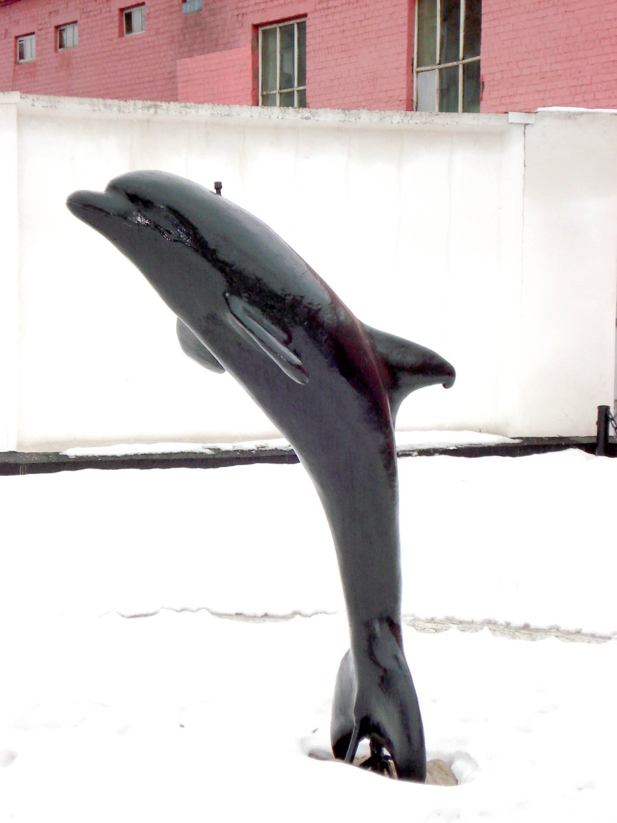 Фонтанчик с черным дельфином