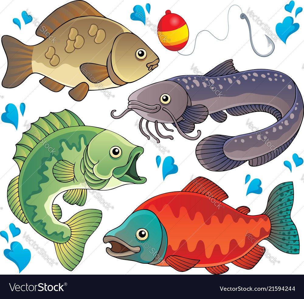 Рисованные Пресноводные рыбы