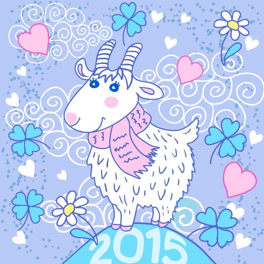 Красивая козочка рисунок