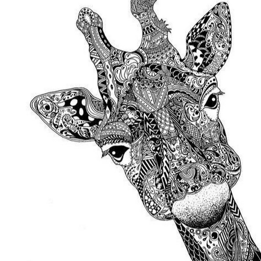 Жираф дудлинг Зентангл