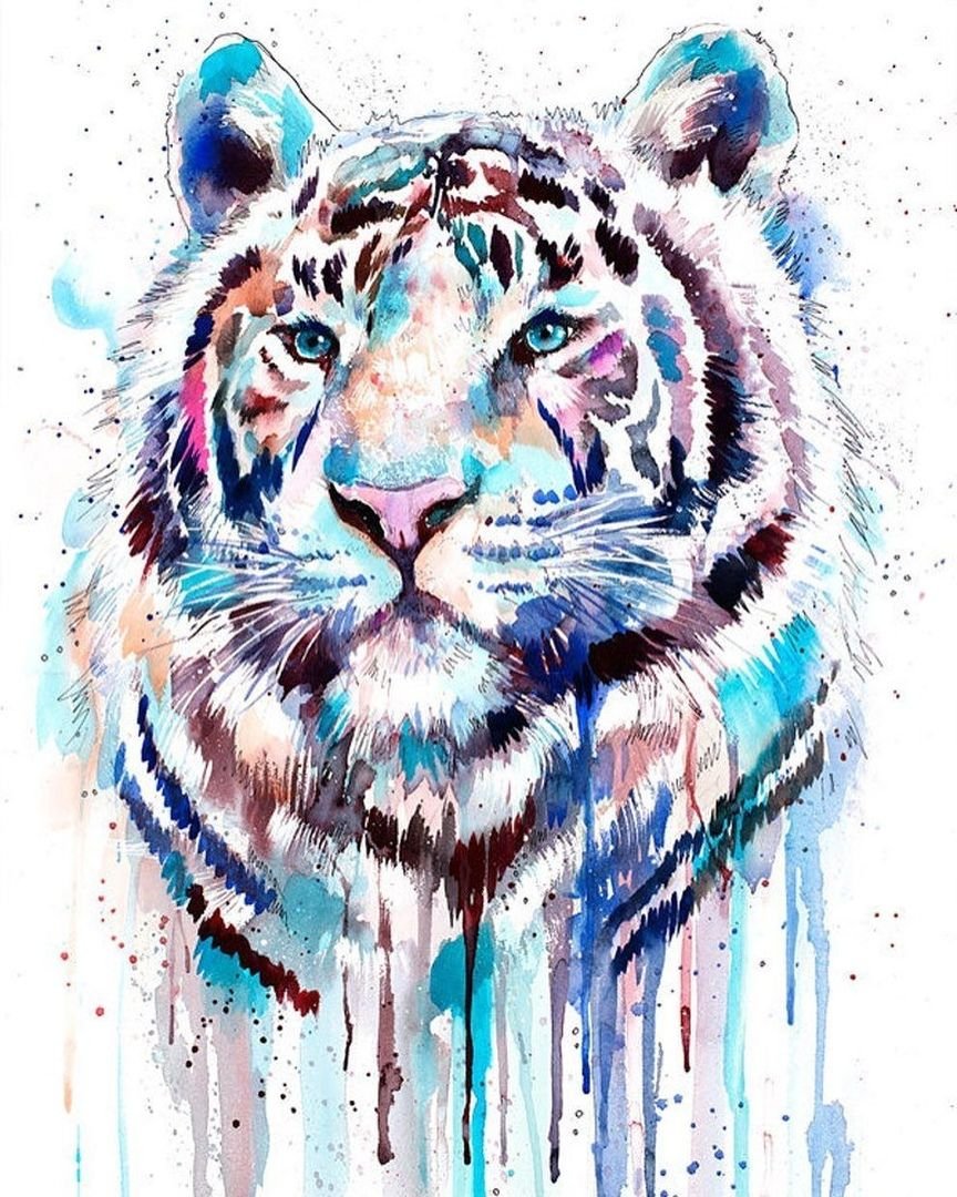 Тигренок акварель
