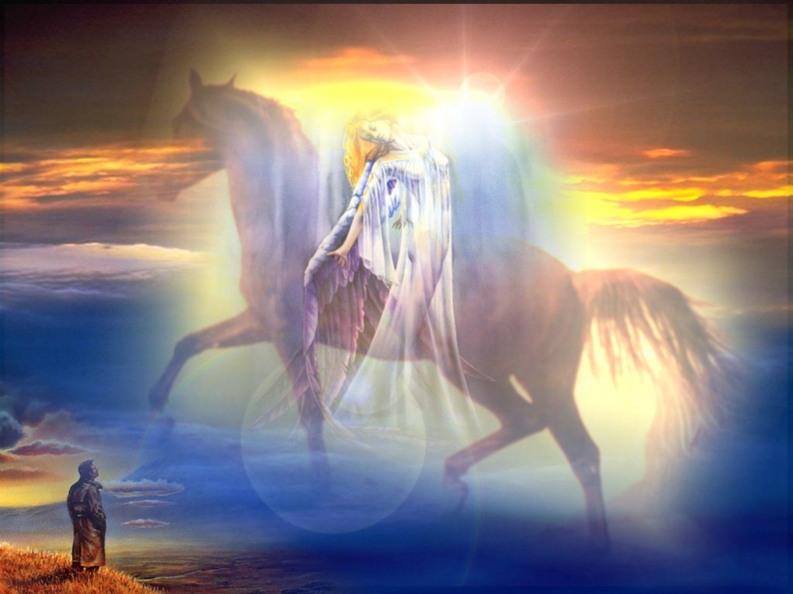 Небо на кону. Небесные лошади. Лошадь с крыльями. Белый всадник. Всадник в лучах солнца.