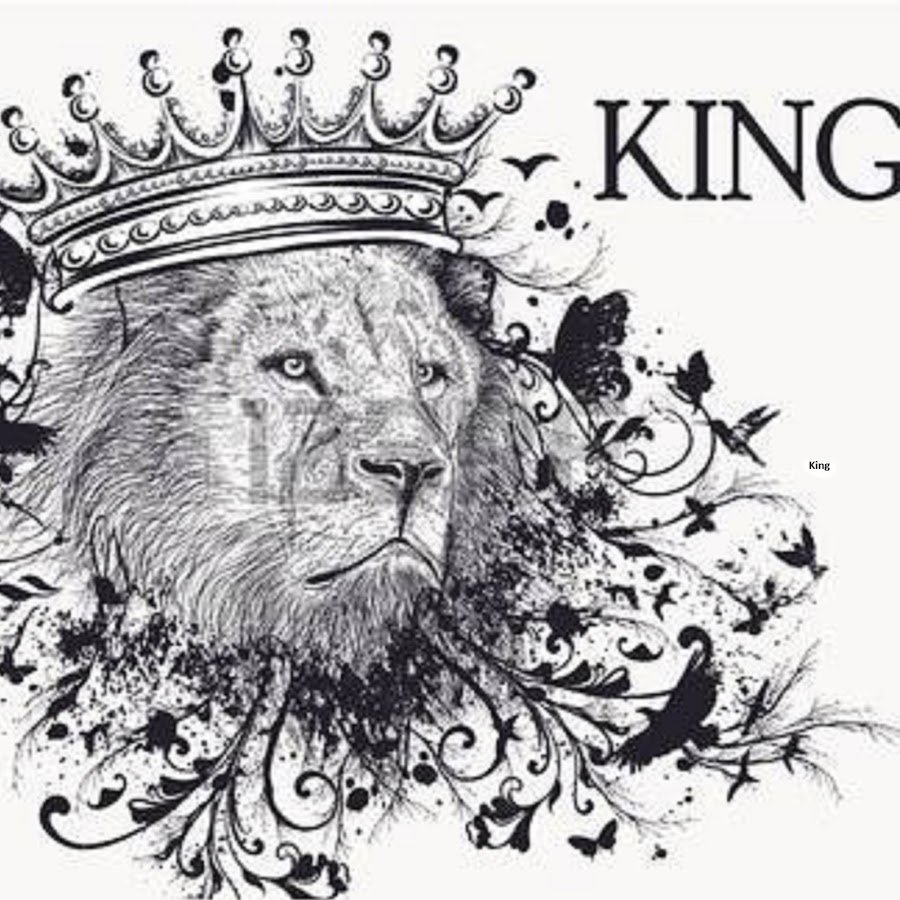 Царь Лев с короной принт