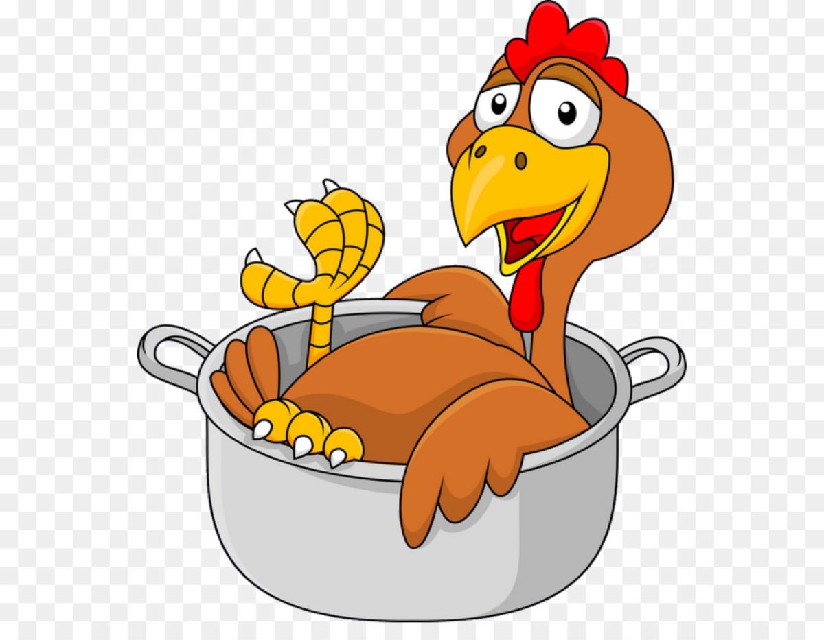 Жареная курица на прозрачном фоне