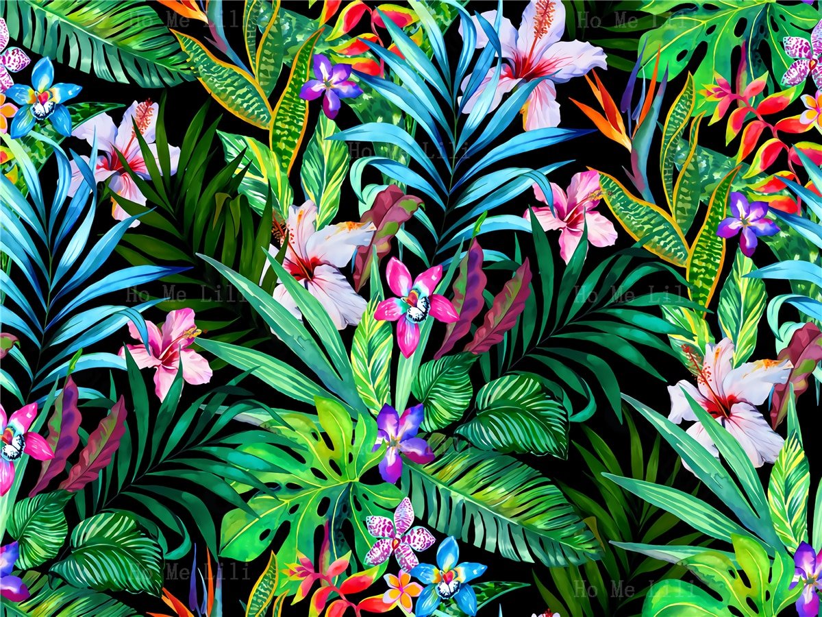 Принты тропические цветы