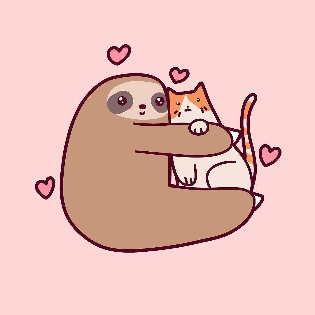 The Sloth and the Cat тетрадь в клетку