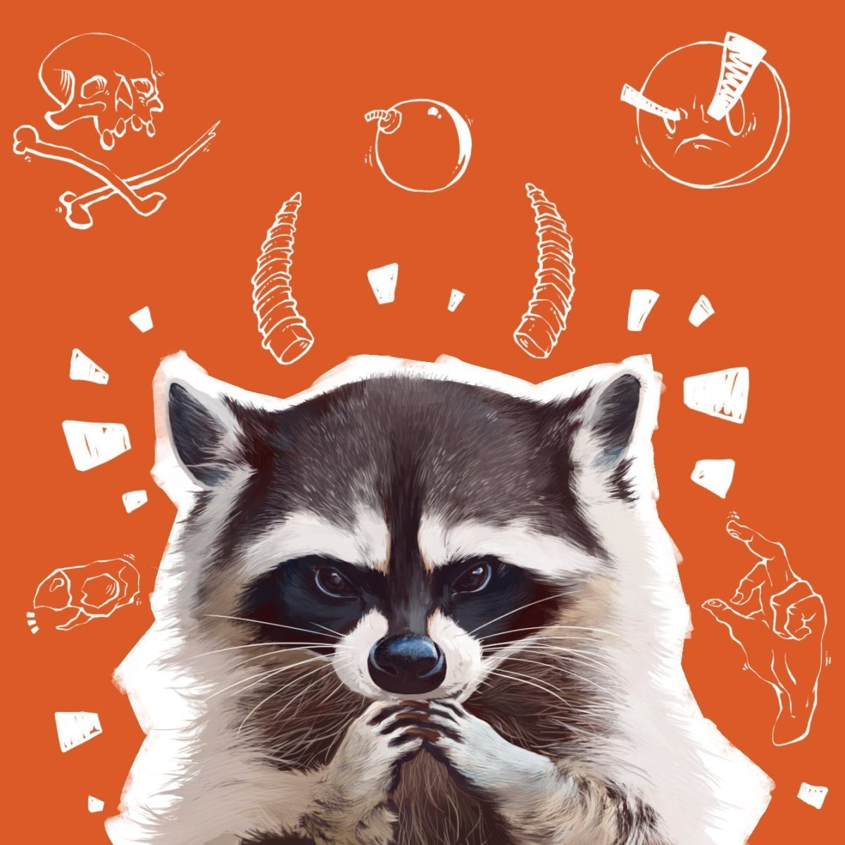 Енот обнимает