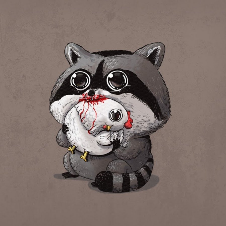 Енот за компьютером