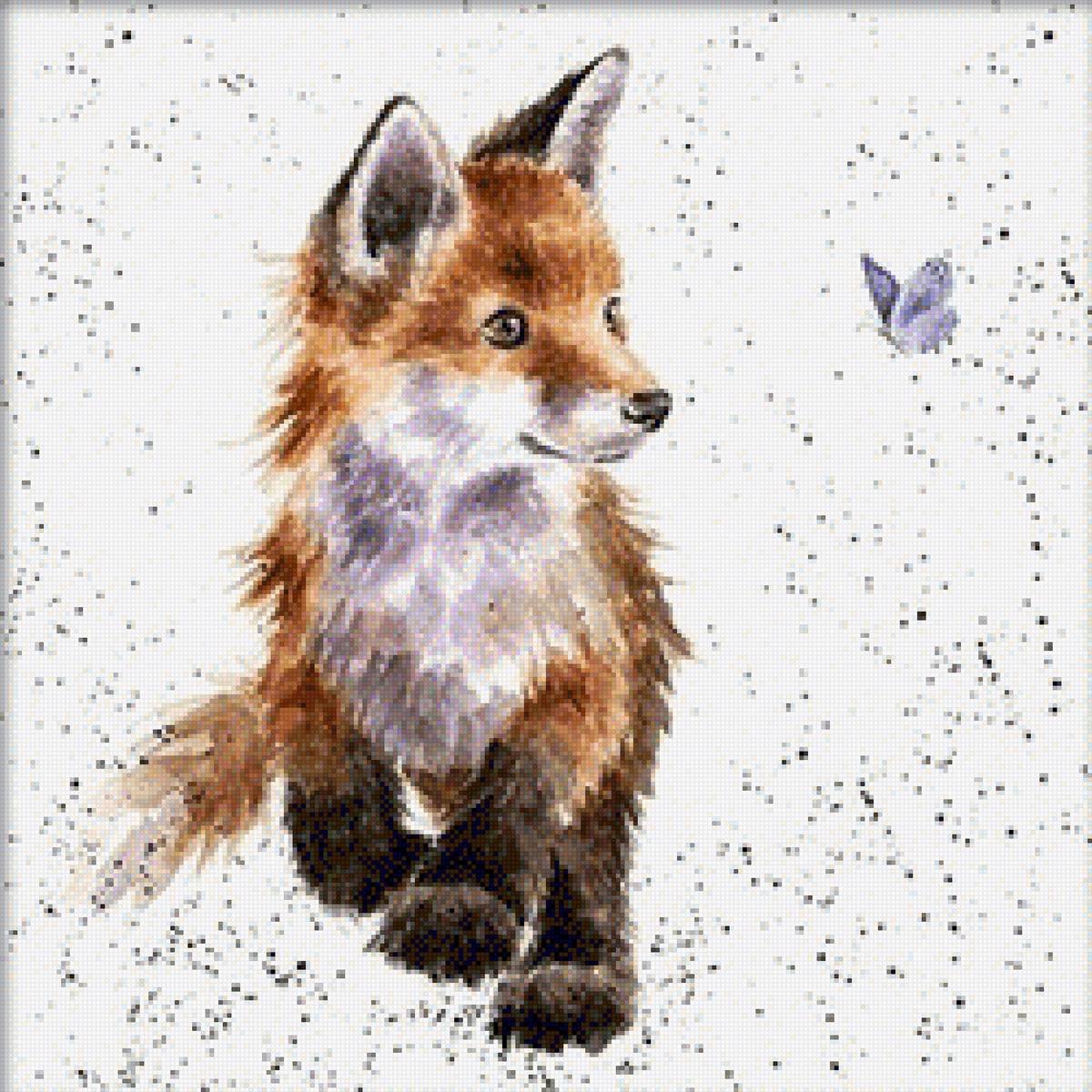 Лисичка акварель