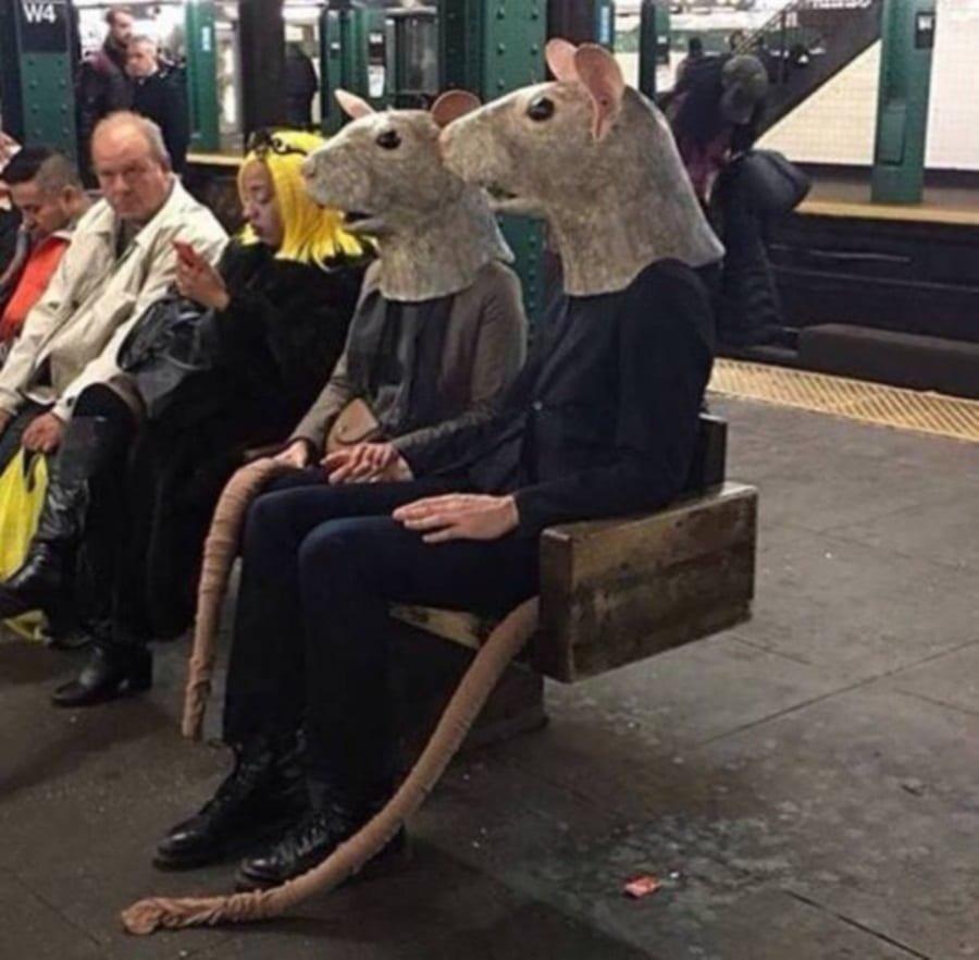 Мышь в метро