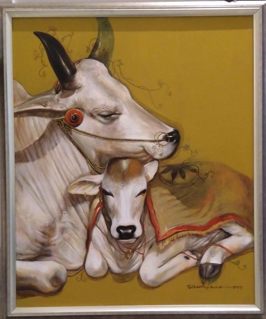 Священная корова в Индии арт