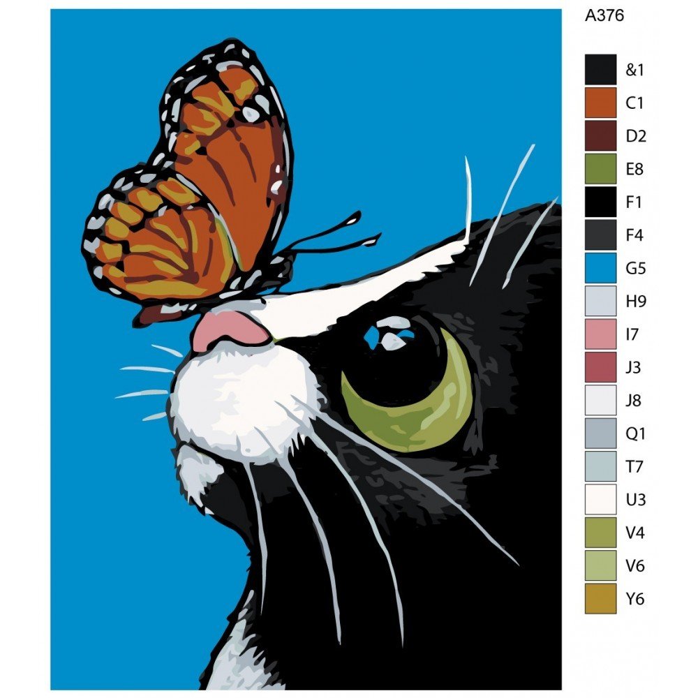 Кот и бабочка