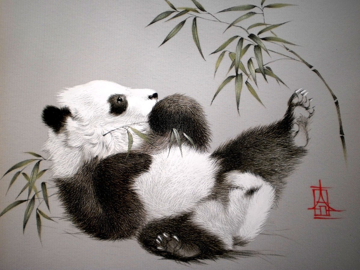 Китайская живопись Панда