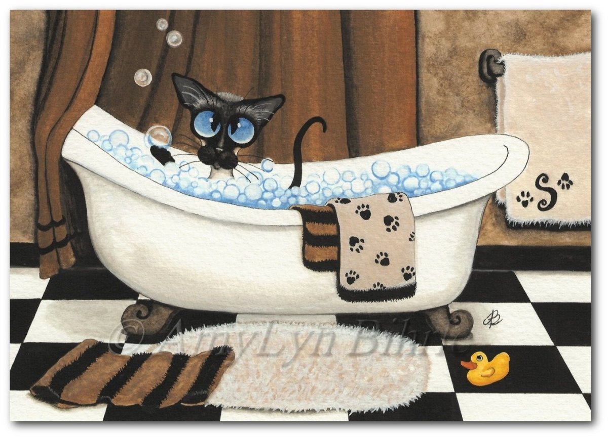 Котик в ванной арт