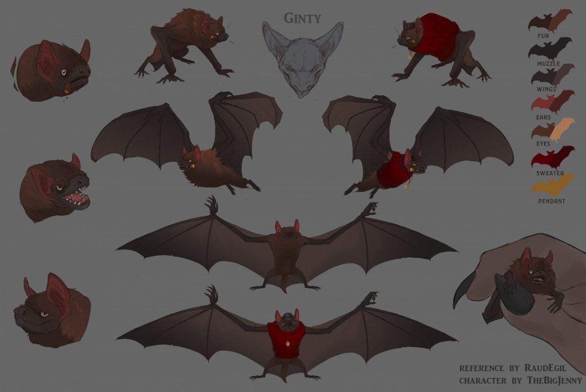 Крылья летучей мыши референс