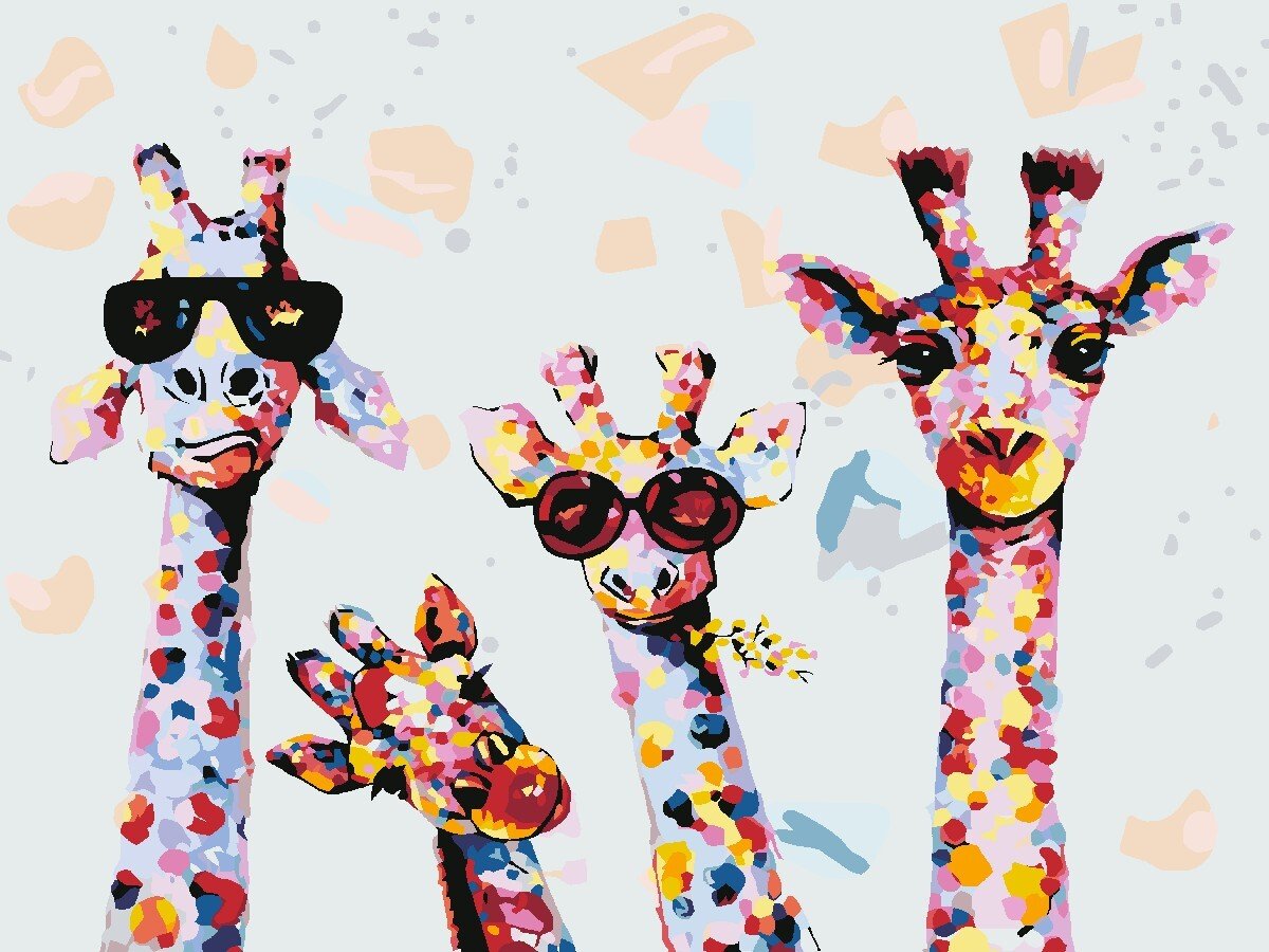 Картина поиномерам Жирафы