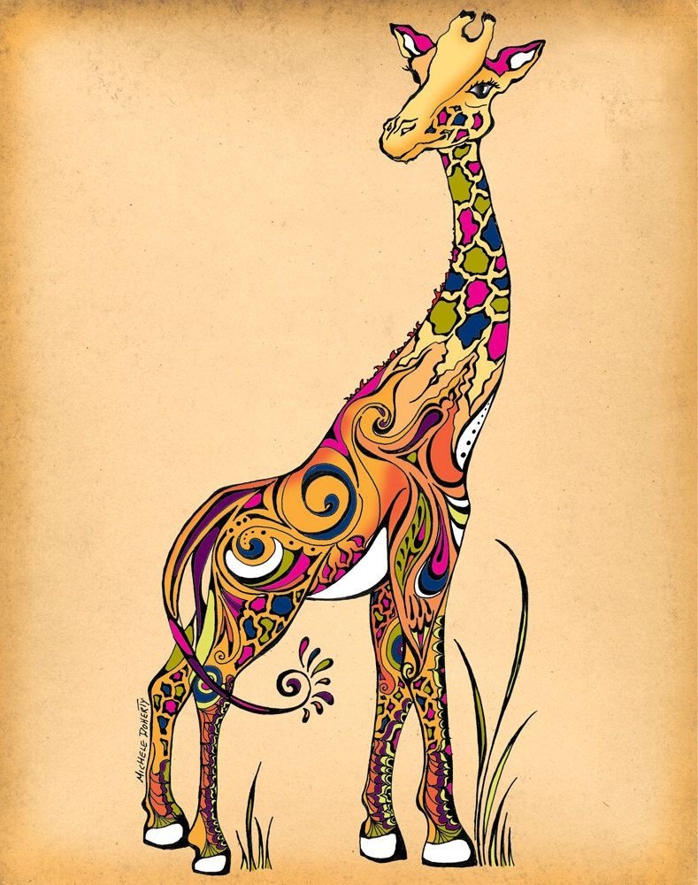 Стилизованные животные в цвете