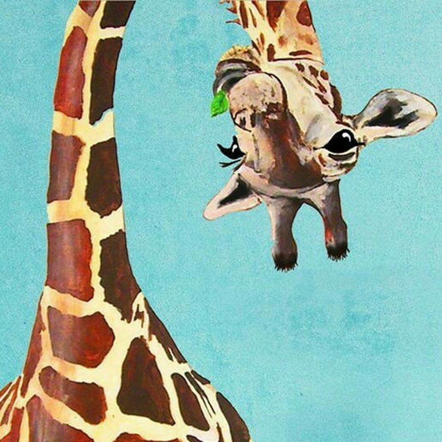 Жирафы зелёная картина